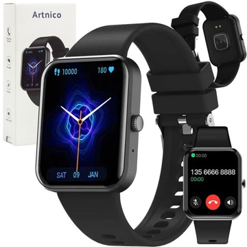 SMARTWATCH ZEGAREK WODOODPORNY CZARNY MENU PL POWIADOMIENIA ACTIVE SPORT