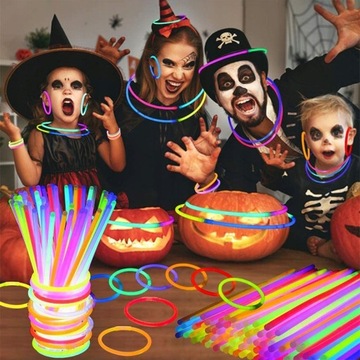 СВЕТЯЩИЕСЯ БРАСЛЕТЫ НАБОР ФЛУОРЕСЦЕНТНЫХ ЛЕНТ. 100 шт