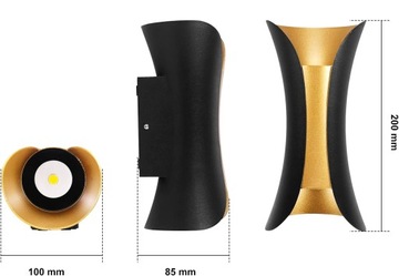 ФАСАДНЫЙ НАСТЕННЫЙ СВЕТИЛЬНИК НАРУЖНЫЙ НАСТЕННЫЙ СВЕТИЛЬНИК LED 10W IP65 UP BOTTOM GOLD