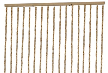 ZASŁONKA Z KORALI DREWNIANYCH DO FUTRYNY ZAMIAST DRZWI 90 CM JASNA