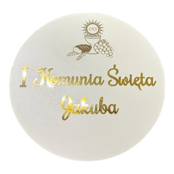 Tablica Powitalna dekoracje IHS KOMUNIA ŚWIĘTA IMIĘ ozdoba na ściankę 58 cm