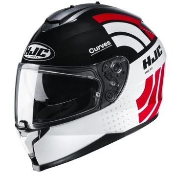 KASK HJC C70 CURVES WHITE/BLACK/RED (L)