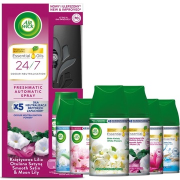 Air Wick Freshmatic komplet Księżycowa Lilia + 6 wkładów 250 ml