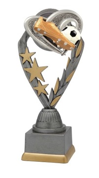 Statuetka PIŁKA NOŻNA BUT nagroda zawody konkurs strzelec NADRUK 21 cm