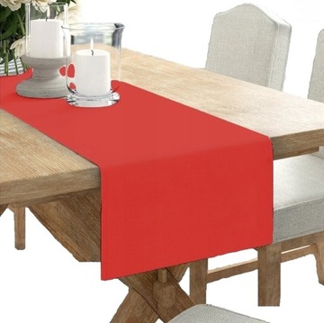 BIEŻNIK OBRUS GŁADK MATOWY 40x180 CZERWONY