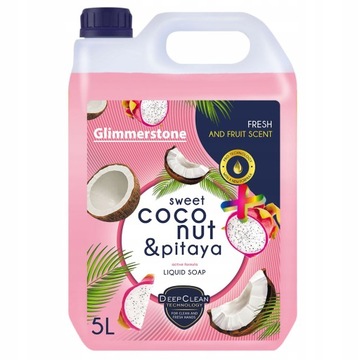 KREMOWE MYDŁO W PŁYNIE DO RĄK ŚWIEŻY KOKOS I PITAJA PLUS 5L ŚWIEŻA JAKOŚĆ