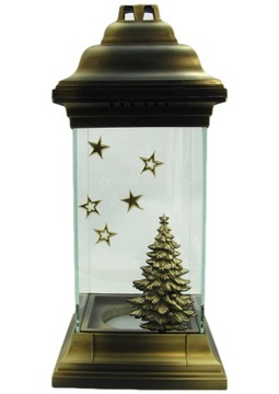 Znicz szklany choinka z gwiazdkami lampion na Boże Narodzenie kapliczka