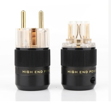 Пара родиевых Hi-Fi Audio Hi-end Schuko Разъем питания переменного тока Кабель питания Вилка