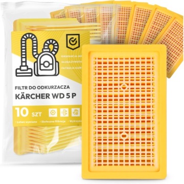 10x Filtr Pro Vysavač Kärcher Wd 5 P Vzduchový Vstupní plochý Filtry Em-w