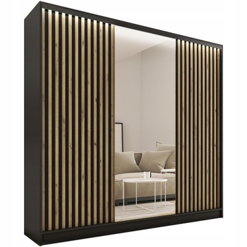 Szafa przesuwna z lustrem lamele 200 cm LOFT