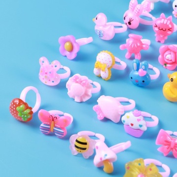 100шт. Мультяшные кольца. Красочные кольца.