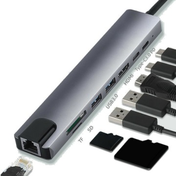 АДАПТЕР 9in1 HUB USB-C HDMI 4K LAN MACBOOK PRO AIR