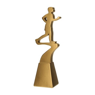 Statuetka złota biegi z tabliczką NAGRODA