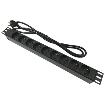 Listwa zasilająca RACK 19'' 9 gn kabel 3m