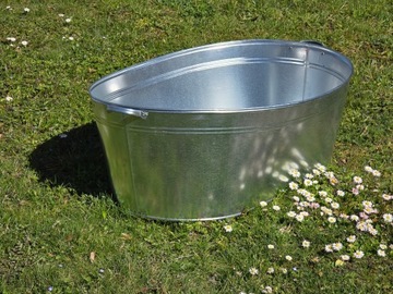 Большая овальная чаша для ванны, оцинкованная, из оцинкованного листового металла, 100л, ВАННА