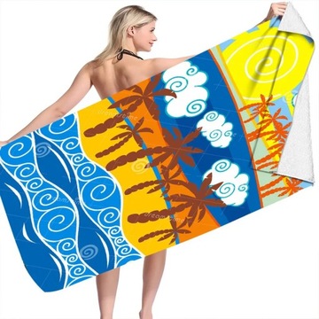 Customizable Summer Landscape Print Quick Dry Print Beach Towel Outdoor