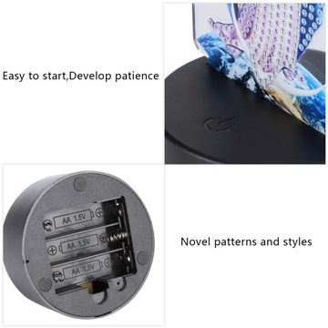 Светодиодный ночник с бриллиантами для рисования DIY Незаконченный материал 2N Лампа