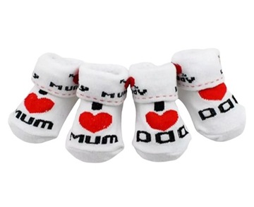 Skarpetki niemowlęce 0-6 miesięcy I LOVE MUM I LOVE DAD