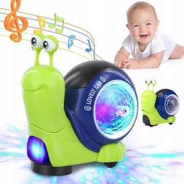 UCIEKAJĄCY PEŁZAJĄCY ŚLIMAKI ZABAWKA INTERAKTYWNA ZE ŚWIATŁEM I MUZYKĄ