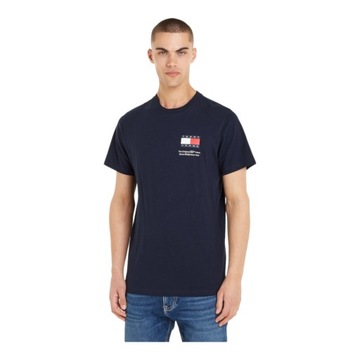 TOMMY HILFIGER KOSZULKA MĘSKA T-SHIRT SLIM ESSENTIAL FLAG GRANATOWA r.XL