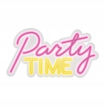 NEON LED dekoracja ścienna party time 60x32 plexi.Wykonany w Polsce