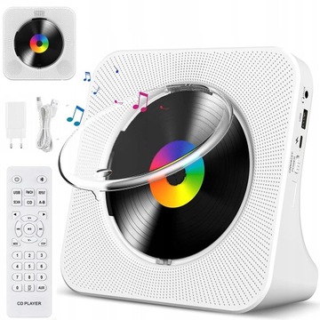 ODTWARZACZ CD Z MUZYKI BLUETOOTHEM Z PILOTEM PŁYTA