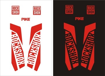 PIKE ROCK SHOX красные наклейки на амортизаторе