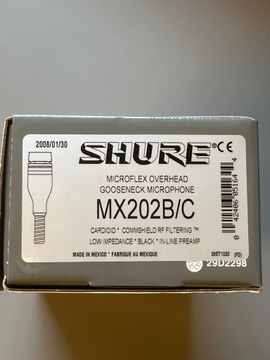 Подвесной микрофон SHURE Microflex MX202B/C