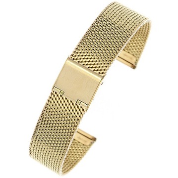BRANSOLETA DO ZEGARKA SIATKOWA MESH ZŁOTA 14mm