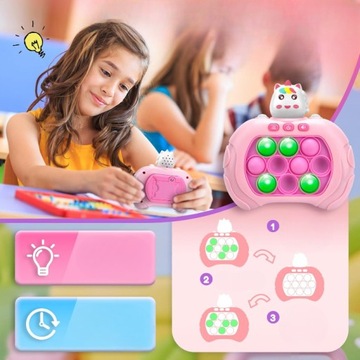 Gra zręcznościowa antystresowa pop it popit konsola push jednorożec