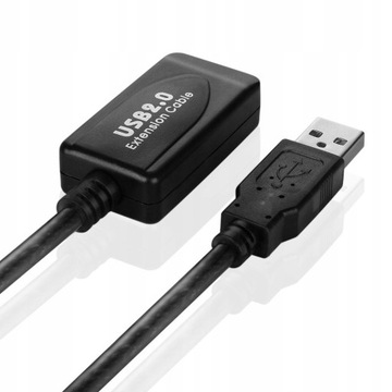 PRZEDŁUŻKA PRZEDŁUŻACZ USB 10M KABEL AKTYWNY 2.0 PRZEWÓD MĘSKI - ŻEŃSKI HUB