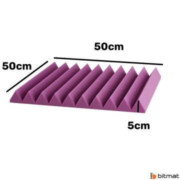 Bitmat panel akustyczny KLIN dekor fioletowy bez kleju stożki do SALONU 5cm