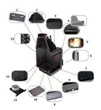 КАМИННАЯ ВСТАВКА угловой камин OLIWIA 18 левый BS DOLOT fi100