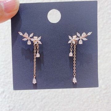 ЖЕНСКИЕ СЕРЬГИ С бахромой из розового золота, подвесные лепестки