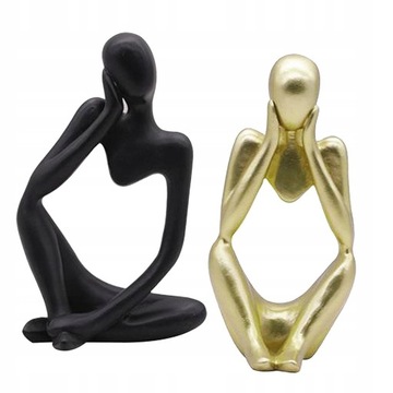 2x Myśliciel Rzeźba Figurka Posągi Wystrój