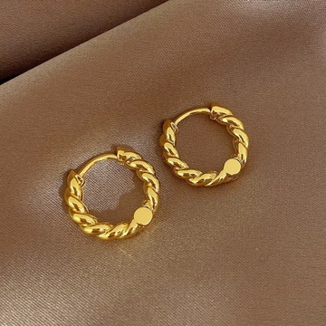 2 шт./компл. модные серьги-кольца золотого цвета для