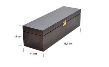 Коричневая деревянная шкатулка для вина в декупаже