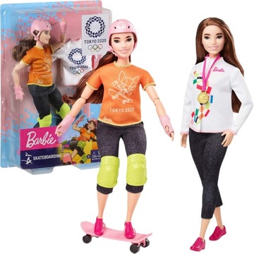 BARBIE LALKA OLIMPIJKA DESKOROLKA SKATEBOARDING
