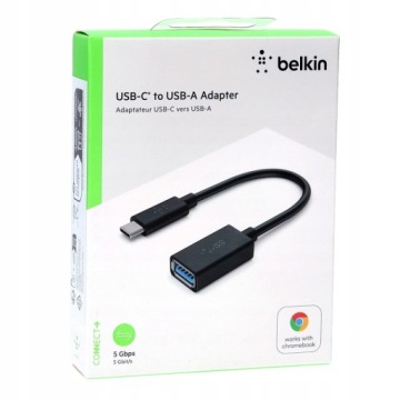 Кабель-переходник Belkin USB-C (M) на USB-A (F), 13 см