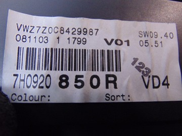 PŘÍSTROJOVÁ DESKA BUDÍK BUDÍKY VOLKSWAGEN OE 7H0920850R