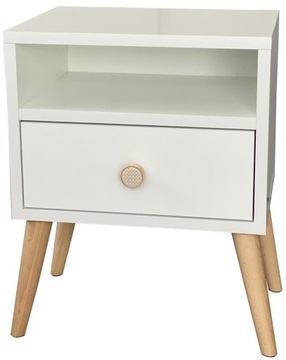 Szafka nocna biała drewniana stolik nocny design