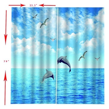 Утепленные плотные оконные шторы с люверсами в виде танцующих китов