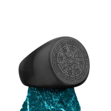 PIERŚCIEŃ WIKINGÓW SYGNET NORDYCKI AMULET RUNA