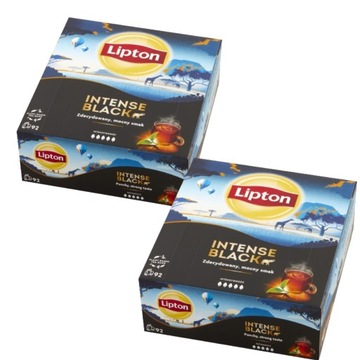 Zestaw Lipton herbata czarna ekspresowa INTENSE BLACK 2x92 torebki