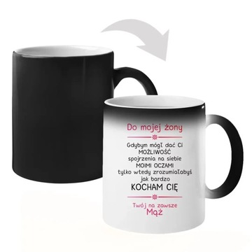 KUBEK PREZENT DLA ŻONY NA DZIEŃ KOBIET ROCZNICĘ MAGICZNY ZMIENIAJĄCY KOLOR