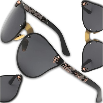 Czarne Okulary damskie przeciwsłoneczne z filtrem UV400 kocie