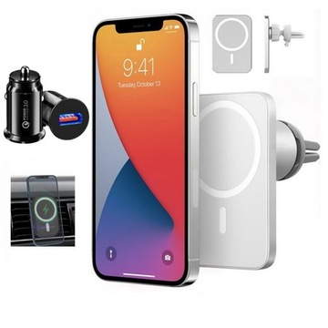 Ładowarka samochodowa uchwyt MagSafe iPhone 13 14