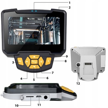 ЭНДОСКОПНАЯ КАМЕРА ДЛЯ ПРОВЕРКИ 1M 4,3 ДЮЙМА 8 ММ FHD