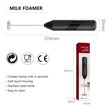 Milk Frother Handheld Cappuccino Maker Coffee Foamer Mixer Egg Beater