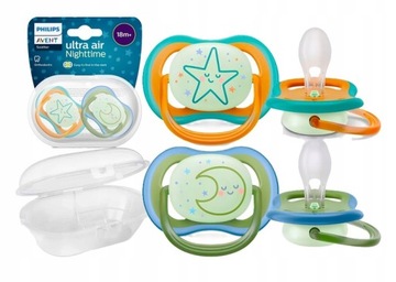 Пустышка PHILIPS AVENT ULTRA AIR 18 м+ ДЫШАЩАЯ + СВЕТЯЩИЙСЯ ФУТЛЯР